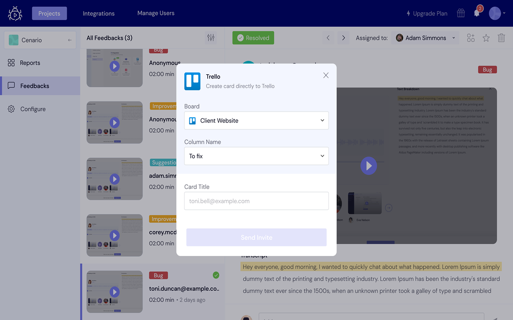 Bug Reporting feature detail — Voice & Video app on the Slack Marketplace