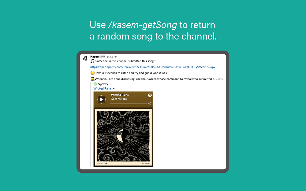 Kasem dashboard view — Health & Wellness app on the Slack Marketplace