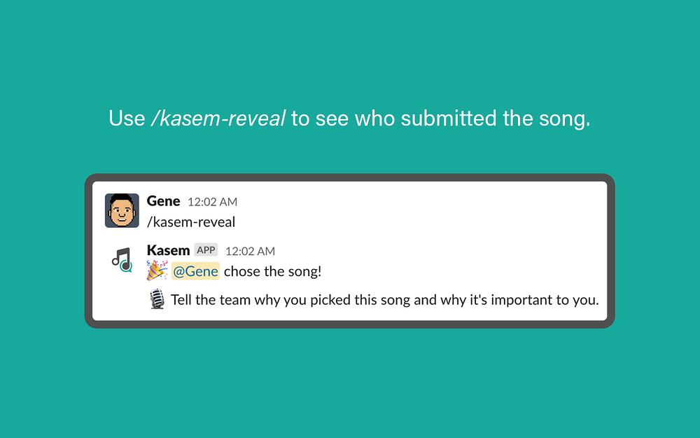 Kasem feature detail — Health & Wellness app on the Slack Marketplace
