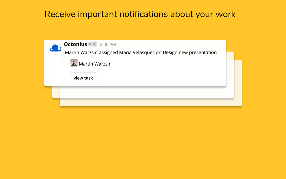 Octonius primary marketing image — Project Management app on the Slack Marketplace