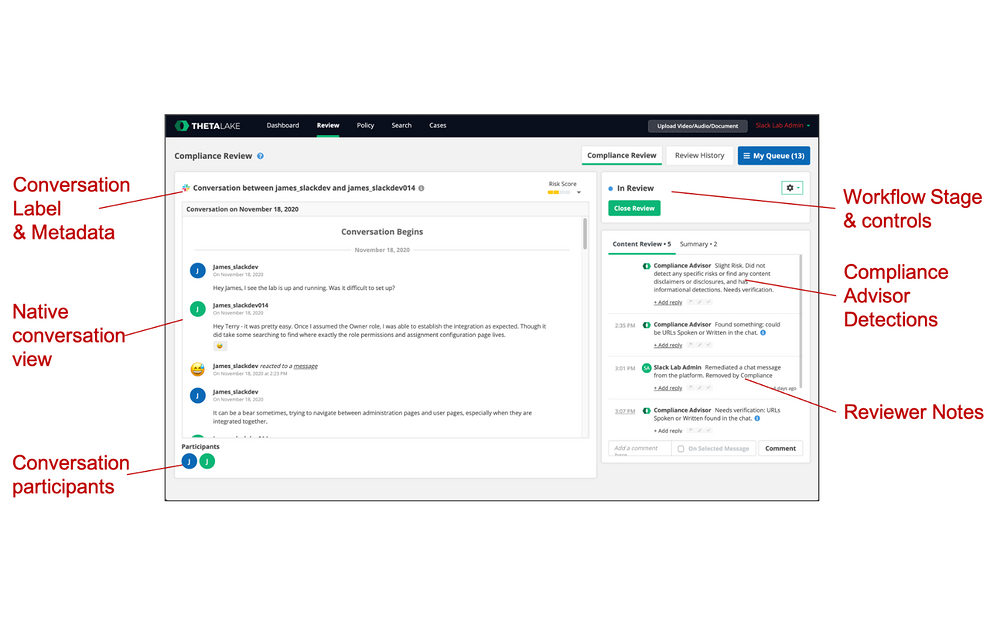 Theta Lake for Slack feature detail — Voice & Video app on the Slack Marketplace
