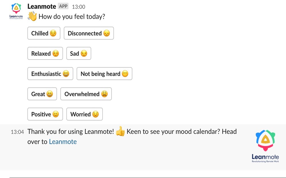 Leanmote primary marketing image — Health & Wellness app on the Slack Marketplace