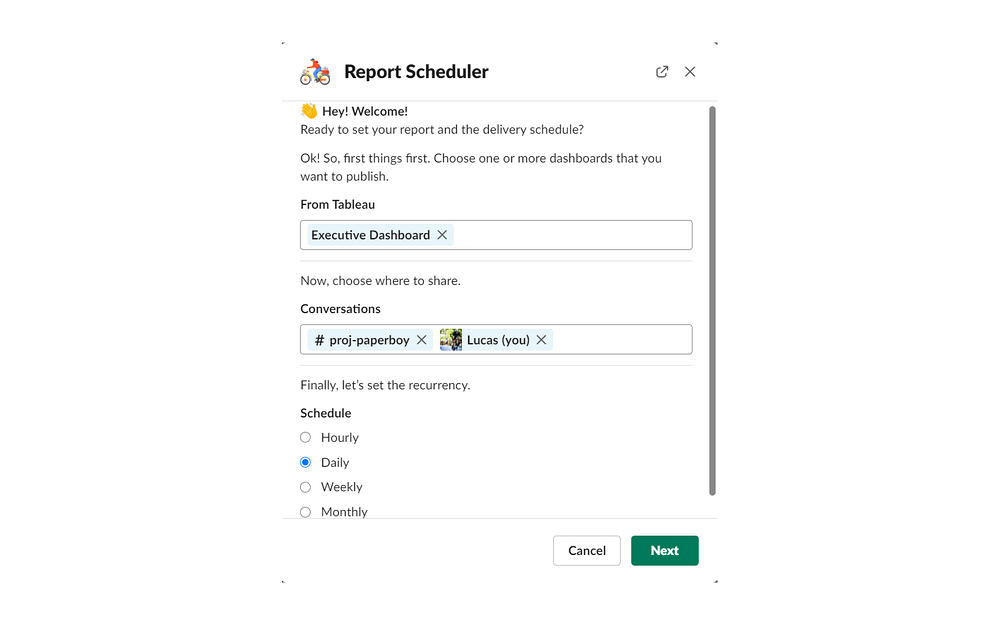 paperboy dashboard view — Analytics app on the Slack Marketplace