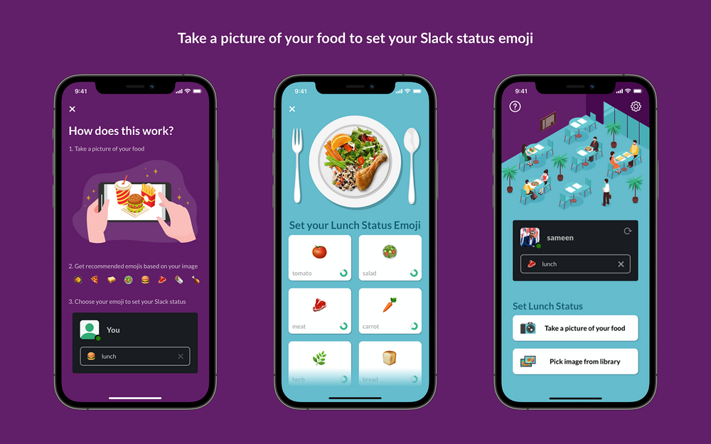 Lunch Status Emoji primary marketing image — Social & Fun app on the Slack Marketplace