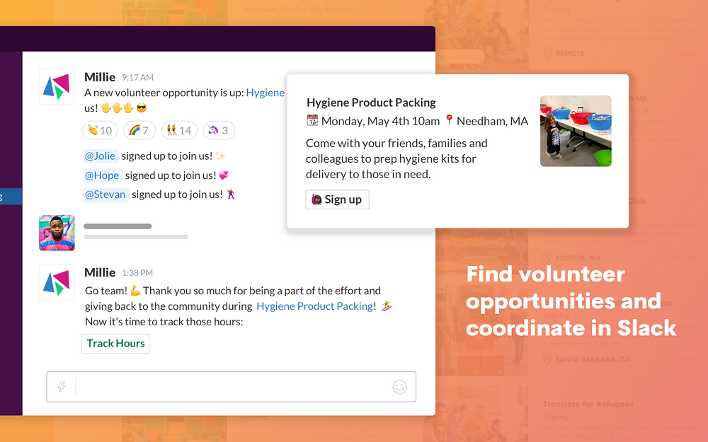Millie integration setup — Social & Fun app on the Slack Marketplace