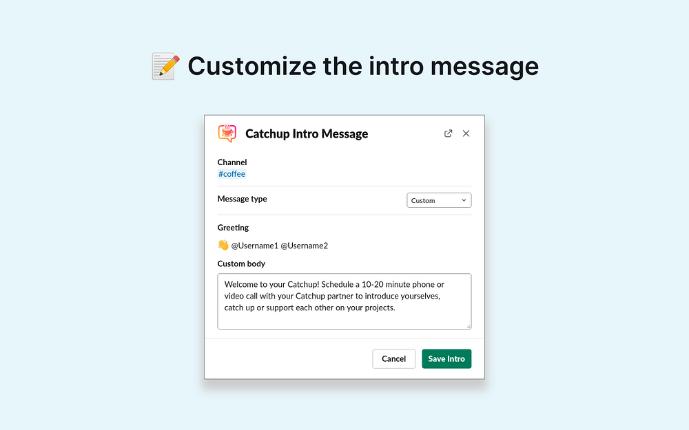 catchup feature detail — Social & Fun app on the Slack Marketplace