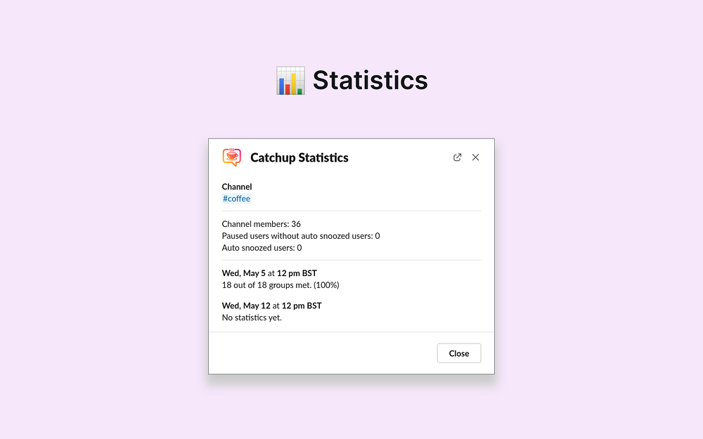 catchup integration setup — Social & Fun app on the Slack Marketplace