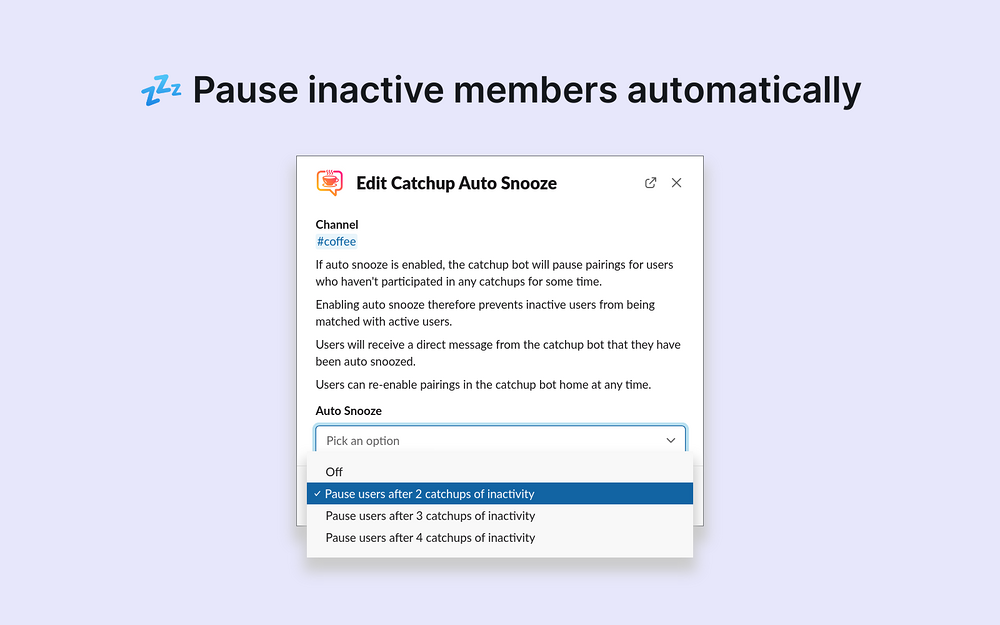 catchup mobile preview — Social & Fun app on the Slack Marketplace