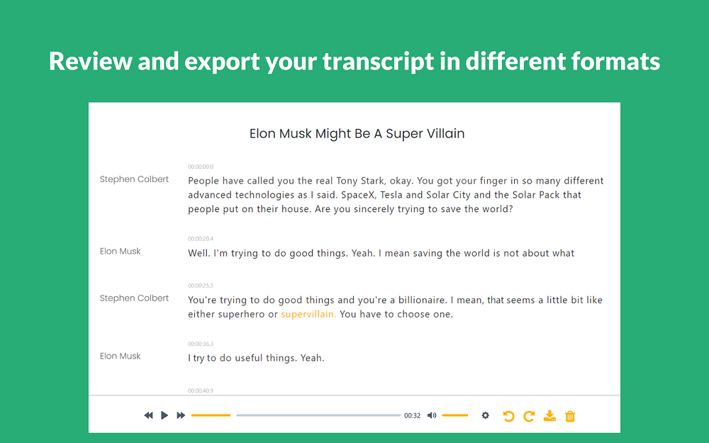 Transcriber feature detail — Voice & Video app on the Slack Marketplace