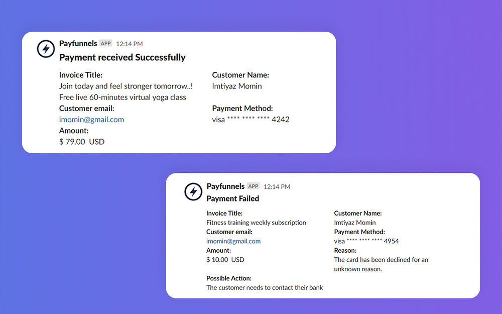 Payfunnels primary marketing image — Finance app on the Slack Marketplace