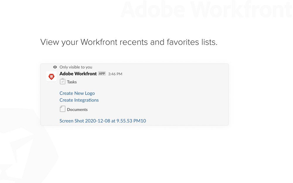 Adobe Workfront integration setup — Project Management app on the Slack Marketplace