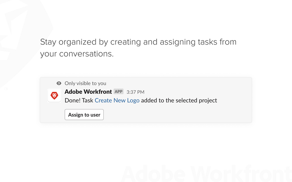 Adobe Workfront dashboard view — Project Management app on the Slack Marketplace