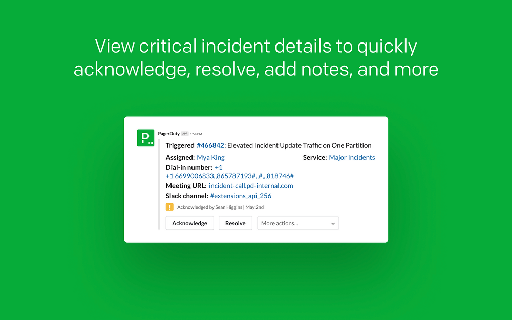 PagerDuty EU settings interface — Security & Compliance app on the Slack Marketplace