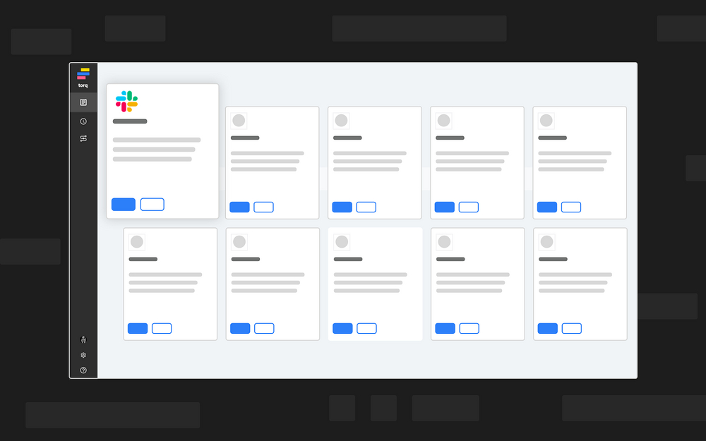 Torq dashboard view — Security & Compliance app on the Slack Marketplace