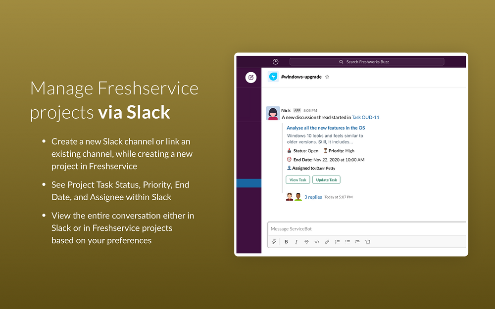 ServiceBot integration setup — Customer Support app on the Slack Marketplace
