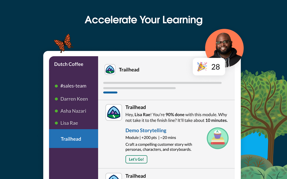 Trailhead feature detail — HR & Team Culture app on the Slack Marketplace