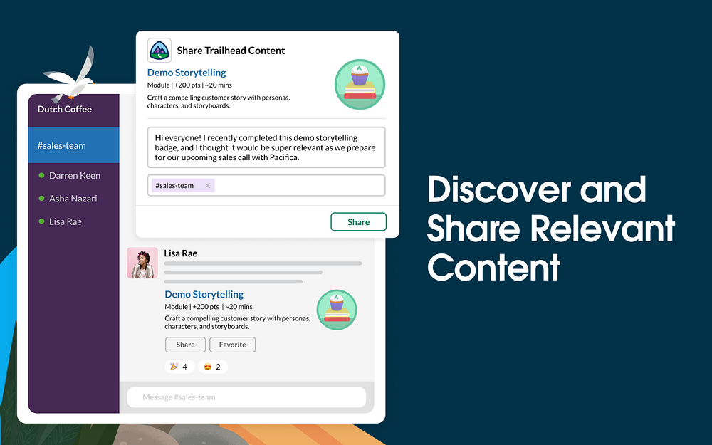 Trailhead dashboard view — HR & Team Culture app on the Slack Marketplace