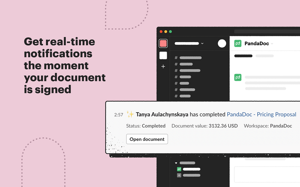 PandaDoc settings interface — File Management app on the Slack Marketplace