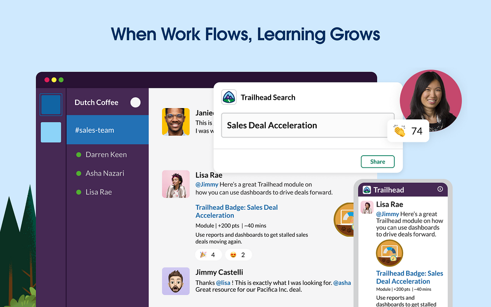 Trailhead primary marketing image — HR & Team Culture app on the Slack Marketplace