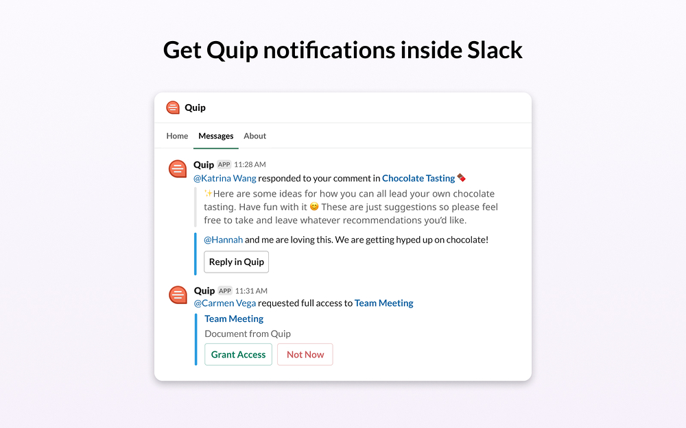 Quip feature detail — File Management app on the Slack Marketplace