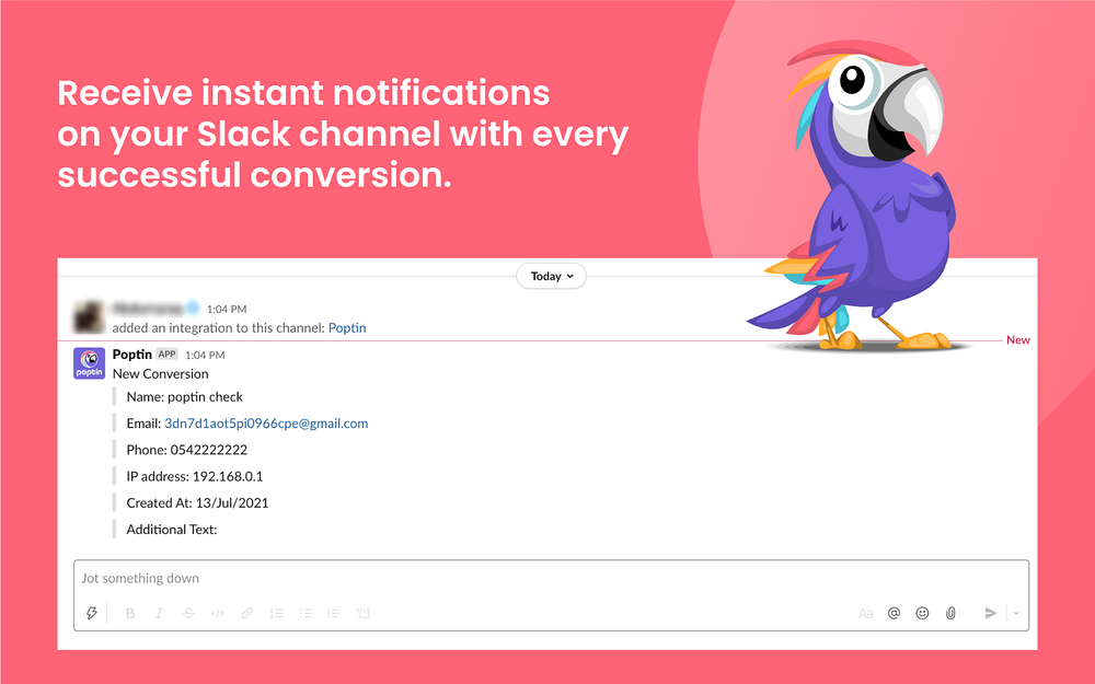 Poptin Pop Ups & Forms settings interface — Design app on the Slack Marketplace