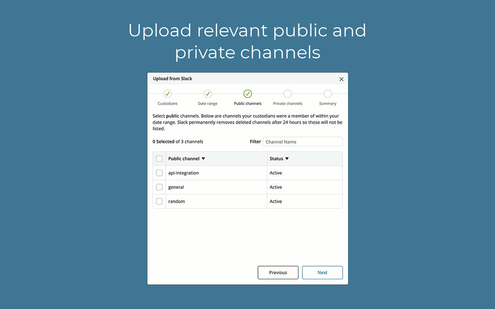 Everlaw Cloud Connector dashboard view — Security & Compliance app on the Slack Marketplace
