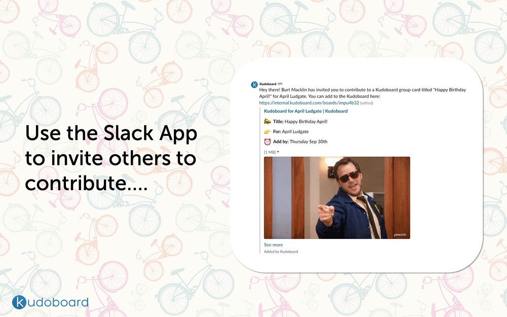Kudoboard dashboard view — Social & Fun app on the Slack Marketplace