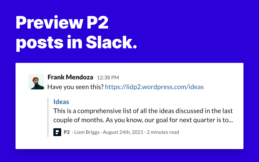 P2 feature detail — Project Management app on the Slack Marketplace