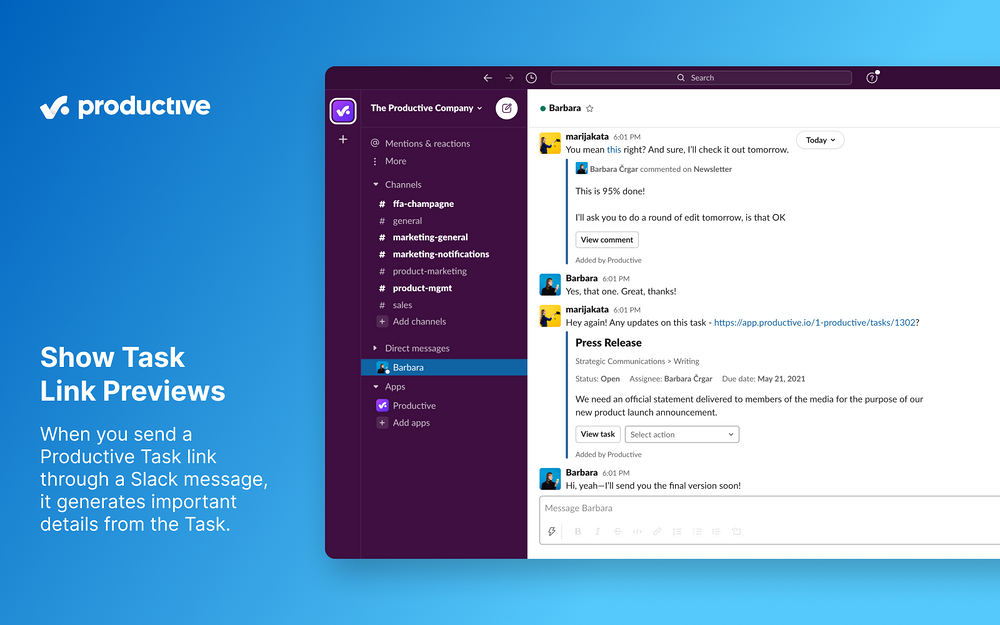 Productive settings interface — Office Management app on the Slack Marketplace