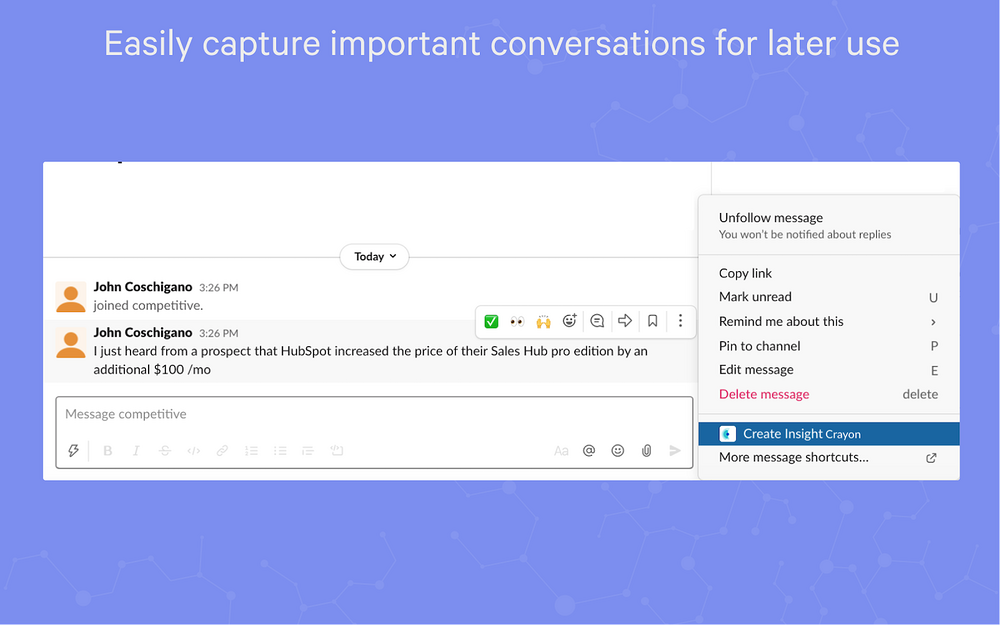 Crayon primary marketing image — Marketing app on the Slack Marketplace