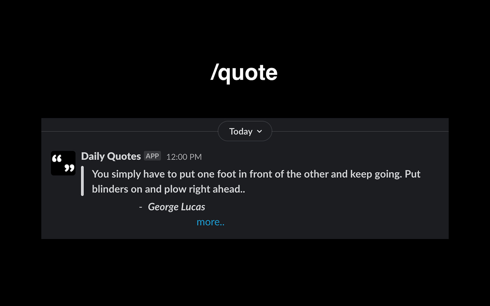 Daily Quotes primary marketing image — Health & Wellness app on the Slack Marketplace