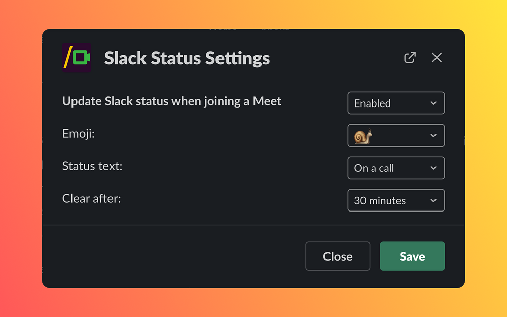 /meet for Slack dashboard view — Voice & Video app on the Slack Marketplace