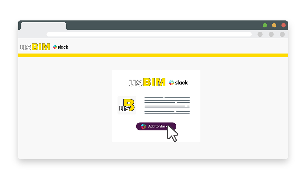 usBIM primary marketing image — File Management app on the Slack Marketplace