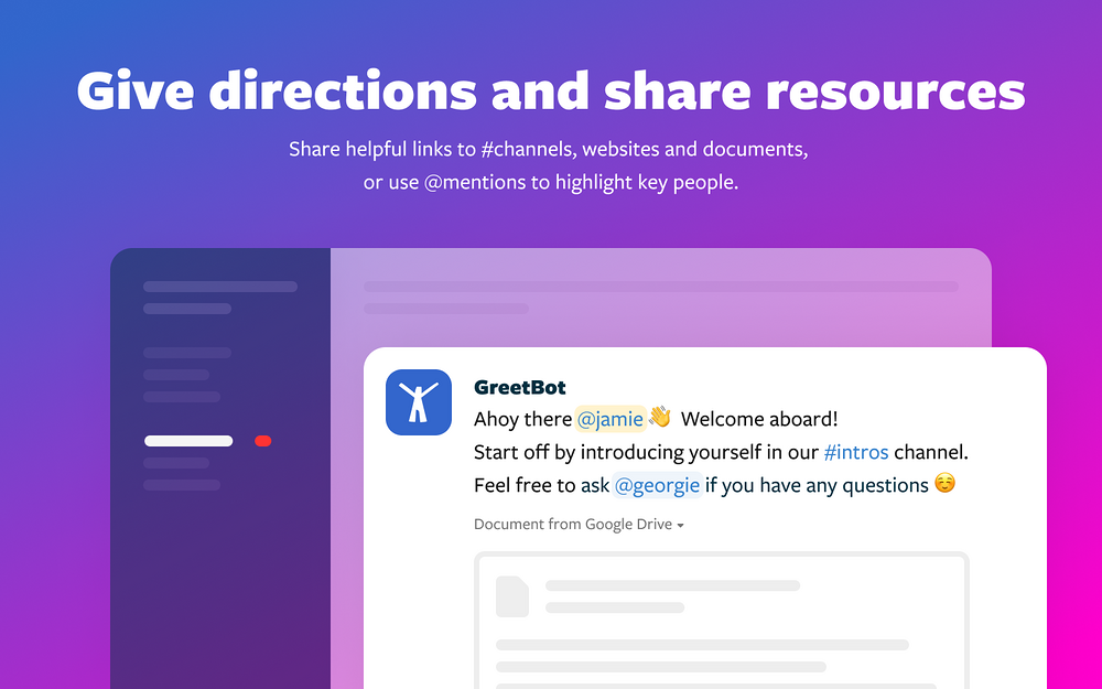 GreetBot dashboard view — Social & Fun app on the Slack Marketplace