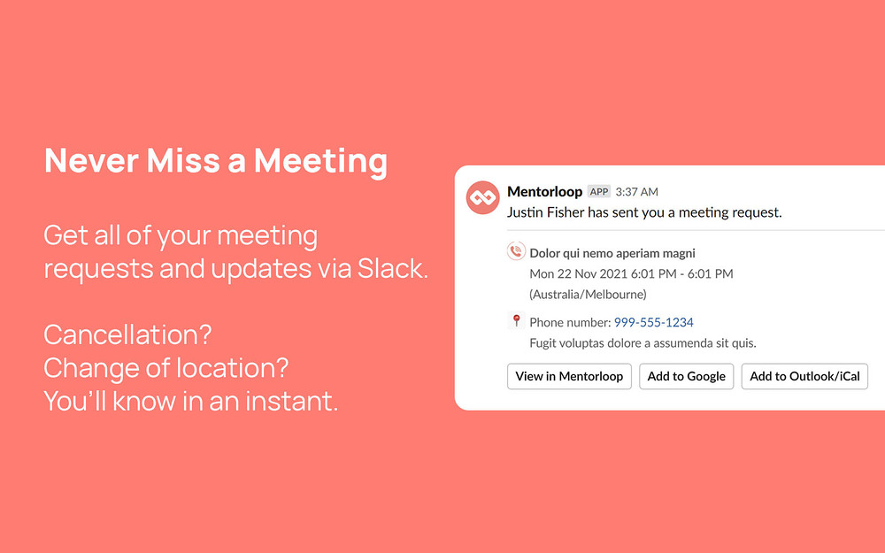 Mentorloop primary marketing image — Health & Wellness app on the Slack Marketplace