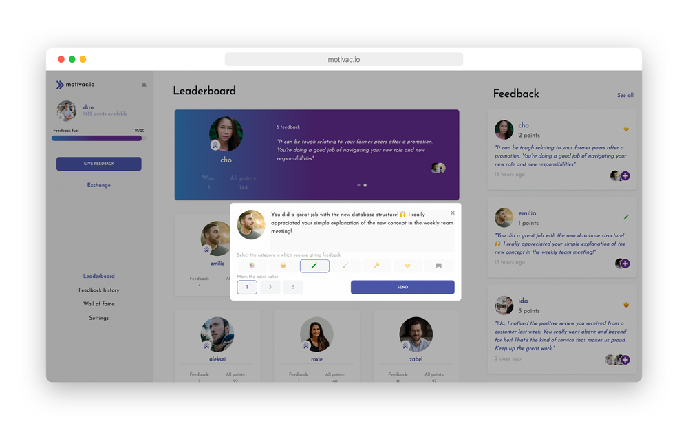motivac.io primary marketing image — Social & Fun app on the Slack Marketplace