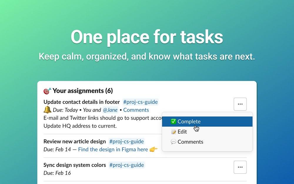 Let’s Do dashboard view — Project Management app on the Slack Marketplace