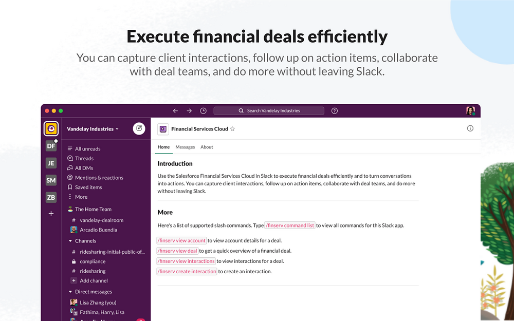 Financial Services Cloud for Slack primary marketing image — Finance app on the Slack Marketplace
