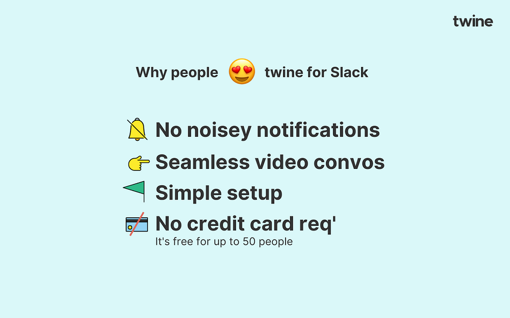 twine settings interface — Working from home app on the Slack Marketplace