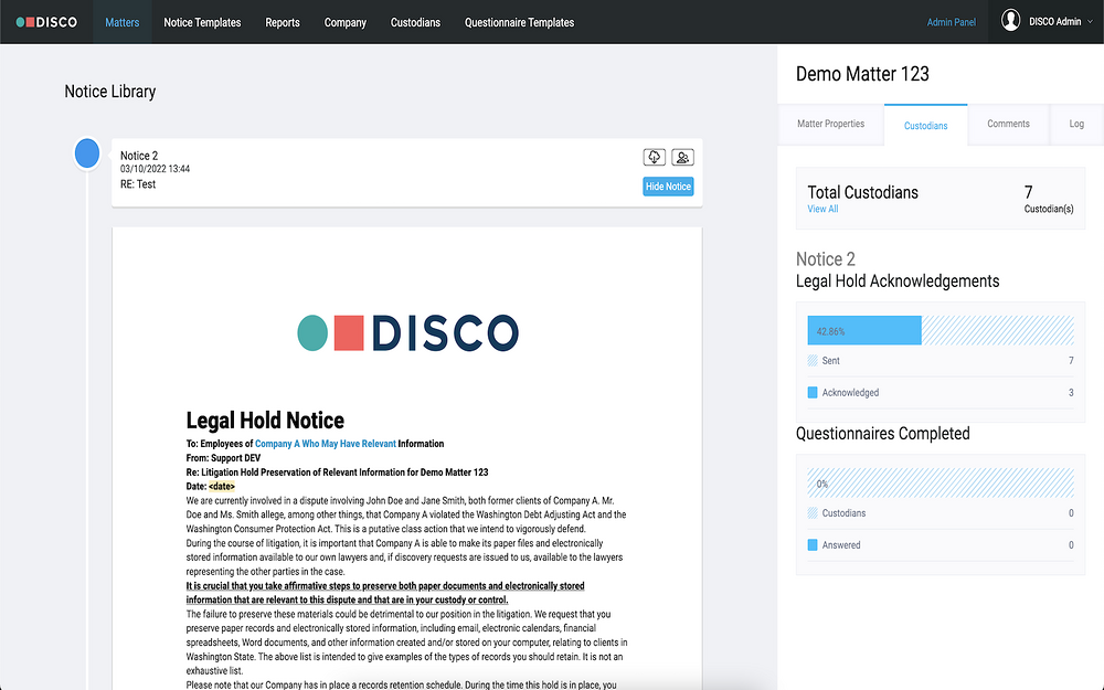 DISCO Hold integration setup — Security & Compliance app on the Slack Marketplace