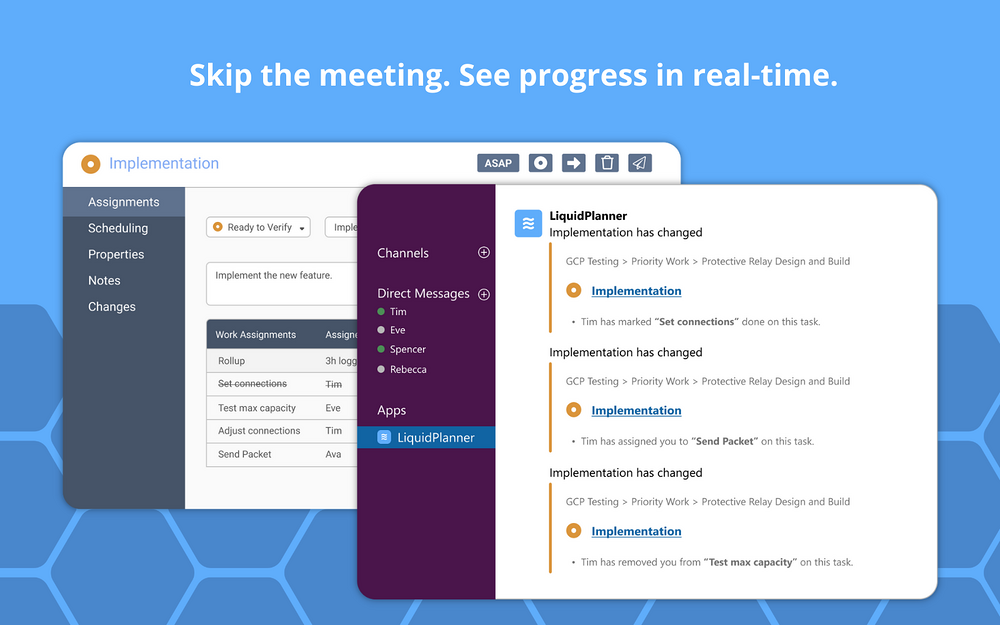 LiquidPlanner settings interface — Project Management app on the Slack Marketplace