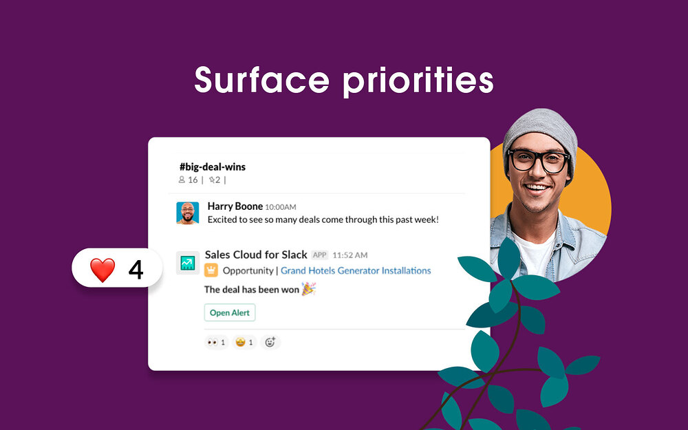 Sales Cloud for Slack dashboard view — Productivity app on the Slack Marketplace