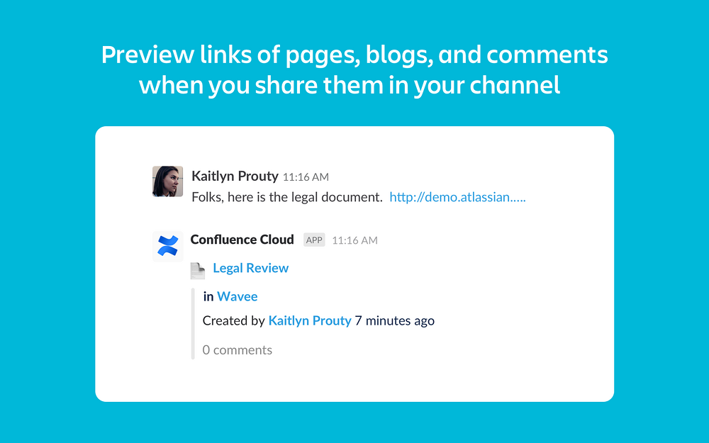 Confluence Cloud dashboard view — Project Management app on the Slack Marketplace