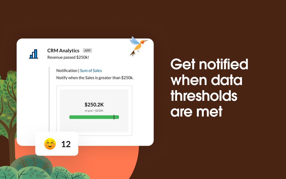 CRM Analytics settings interface — Analytics app on the Slack Marketplace