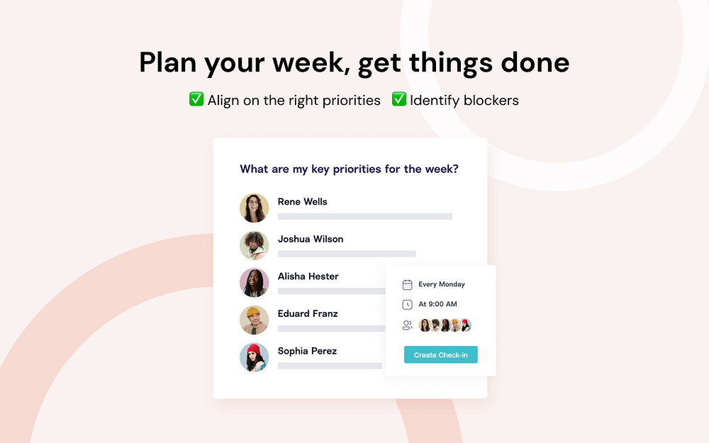 MyCheckins feature detail — Project Management app on the Slack Marketplace