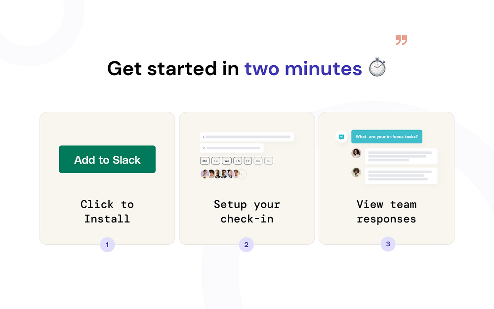 MyCheckins mobile preview — Project Management app on the Slack Marketplace