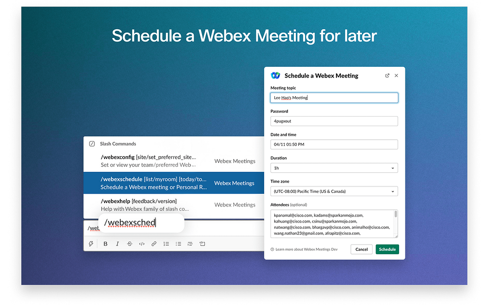 Webex Meetings integration setup — Daily Tools app on the Slack Marketplace