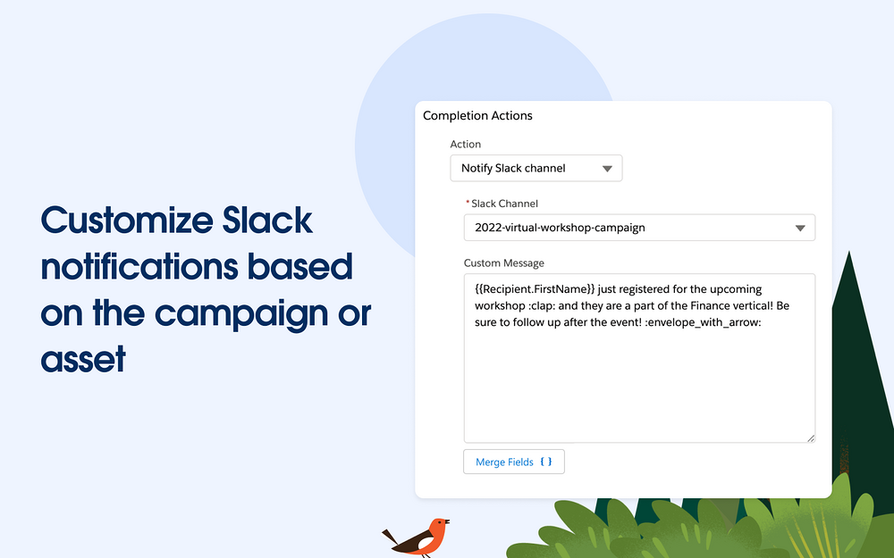 Account Engagement for Slack feature detail — Marketing app on the Slack Marketplace