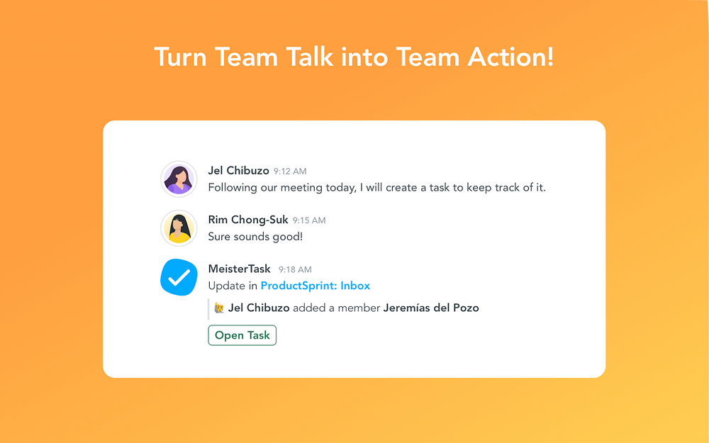 MeisterTask dashboard view — Project Management app on the Slack Marketplace