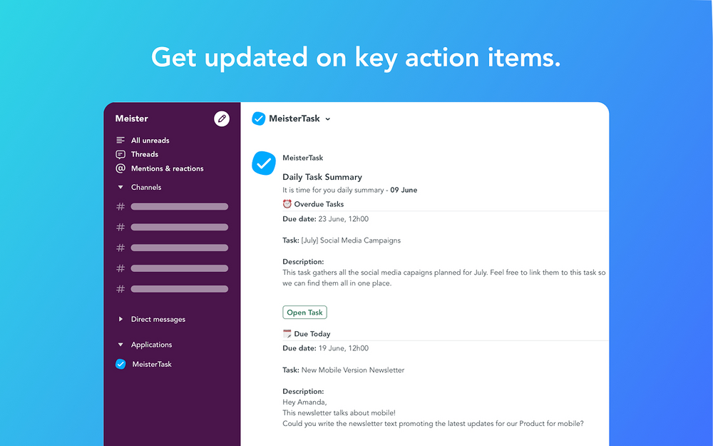 MeisterTask feature detail — Project Management app on the Slack Marketplace